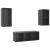 Set dulap TV, 3 piese, gri extralucios, lemn prelucrat GartenMobel Dekor