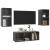 Set dulap TV, 3 piese, gri extralucios, lemn prelucrat GartenMobel Dekor