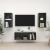 Set dulap TV, 3 piese, gri extralucios, lemn prelucrat GartenMobel Dekor