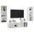 Set de dulapuri TV, 3 piese, alb, lemn prelucrat GartenMobel Dekor