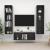 Set de dulapuri TV, 3 piese, gri extralucios, lemn prelucrat GartenMobel Dekor