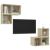 Set de dulapuri TV, 4 piese, stejar sonoma, lemn prelucrat GartenMobel Dekor