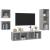Set de dulapuri TV, 4 piese, gri beton, lemn prelucrat GartenMobel Dekor