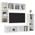 Set dulap TV, 4 piese, alb, lemn prelucrat GartenMobel Dekor