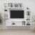 Set dulap TV, 4 piese, alb, lemn prelucrat GartenMobel Dekor