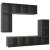 Set de dulapuri TV, 4 piese, gri extralucios, lemn prelucrat GartenMobel Dekor