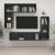 Set de dulapuri TV, 4 piese, gri extralucios, lemn prelucrat GartenMobel Dekor