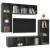 Set de dulapuri TV, 4 piese, gri extralucios, lemn prelucrat GartenMobel Dekor