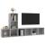 Set de dulapuri TV, 3 piese, gri beton, lemn prelucrat GartenMobel Dekor