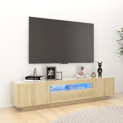 Comodă TV cu lumini LED, stejar sonoma, 180x35x40 cm GartenMobel Dekor