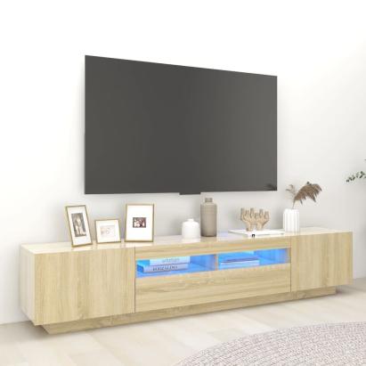 Comodă TV cu lumini LED, stejar sonoma, 200x35x40 cm GartenMobel Dekor