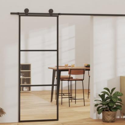 Ușă glisantă cu set feronerie, 76x205 cm, sticlă ESG/aluminiu GartenMobel Dekor