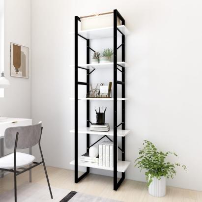 Bibliotecă cu 5 rafturi, alb, 60x30x175 cm, lemn prelucrat GartenMobel Dekor