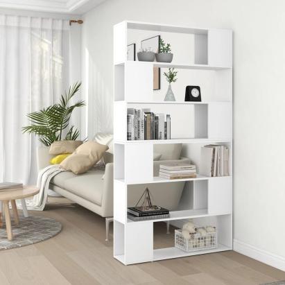 Bibliotecă/Separator cameră, alb, 100x24x188 cm GartenMobel Dekor