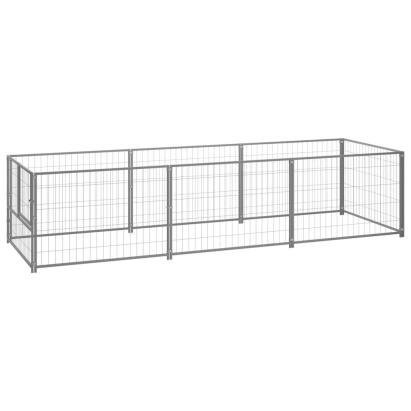 Padoc pentru câini, argintiu, 3 m², oțel GartenMobel Dekor