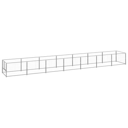 Padoc pentru câini, argintiu, 7 m², oțel GartenMobel Dekor