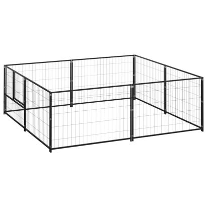 Padoc pentru câini, negru, 4 m², oțel GartenMobel Dekor