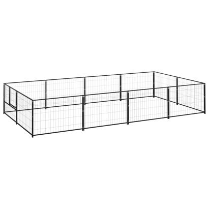 Padoc pentru câini, negru, 8 m², oțel GartenMobel Dekor