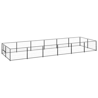 Padoc pentru câini, negru, 12 m², oțel GartenMobel Dekor