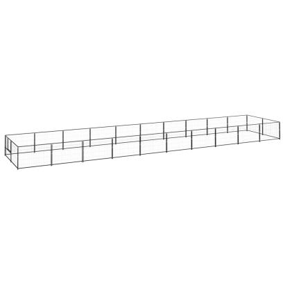 Padoc pentru câini, negru, 20 m², oțel GartenMobel Dekor