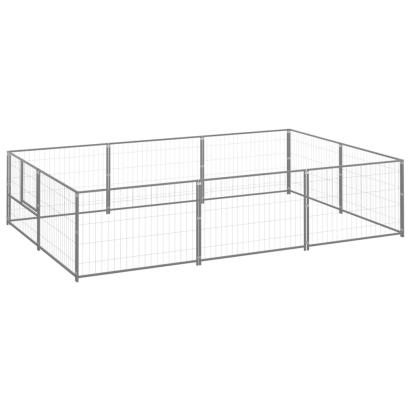 Padoc pentru câini, argintiu, 6 m², oțel GartenMobel Dekor