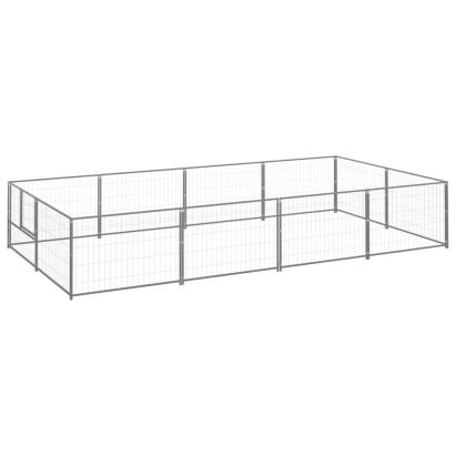 Padoc pentru câini, argintiu, 8 m², oțel GartenMobel Dekor