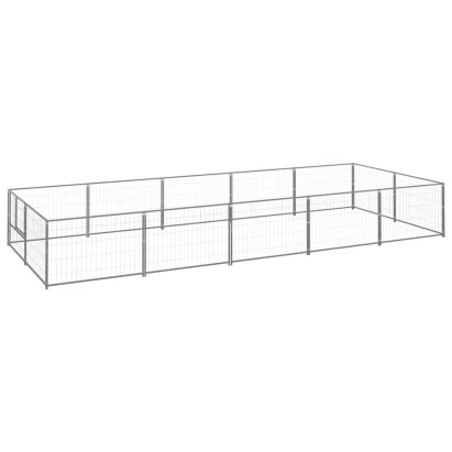 Padoc pentru câini, argintiu, 10 m², oțel GartenMobel Dekor