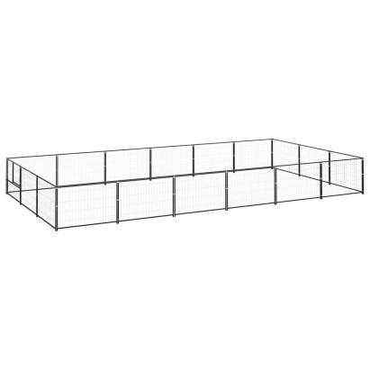 Padoc pentru câini, negru, 18 m², oțel GartenMobel Dekor