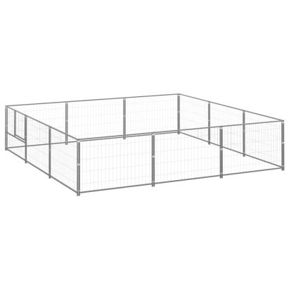 Padoc pentru câini, argintiu, 9 m², oțel GartenMobel Dekor
