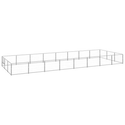 Padoc pentru câini, argintiu, 24 m², oțel GartenMobel Dekor