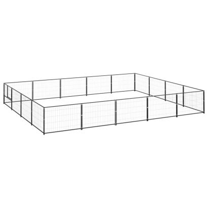 Padoc pentru câini, negru, 20 m², oțel GartenMobel Dekor