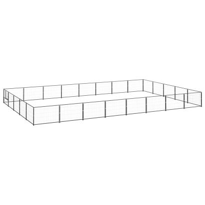Padoc pentru câini, negru, 40 m², oțel GartenMobel Dekor