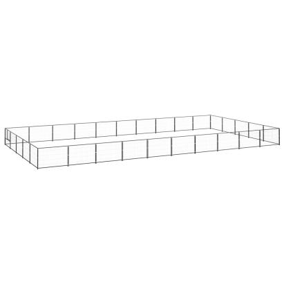Padoc pentru câini, negru, 50 m², oțel GartenMobel Dekor