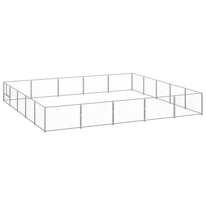 Padoc pentru câini, argintiu, 25 m², oțel GartenMobel Dekor