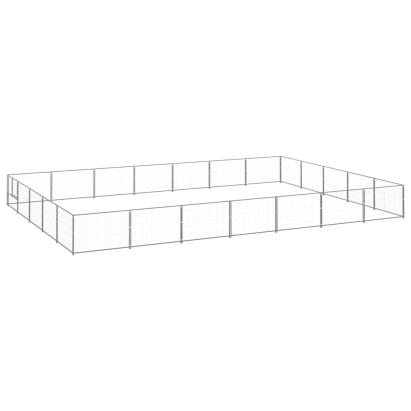 Padoc pentru câini, argintiu, 35 m², oțel GartenMobel Dekor