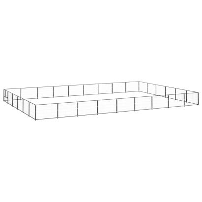 Padoc pentru câini, negru, 54 m², oțel GartenMobel Dekor