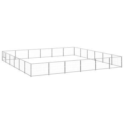 Padoc pentru câini, argintiu, 36 m², oțel GartenMobel Dekor