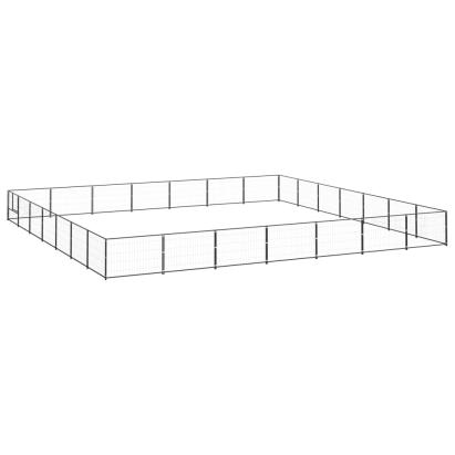Padoc pentru câini, negru, 49 m², oțel GartenMobel Dekor