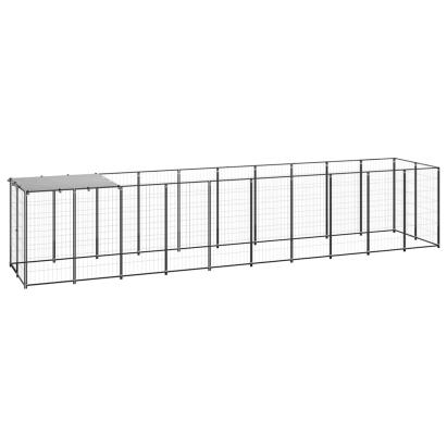 Padoc pentru câini, negru, 6,05 m², oțel   GartenMobel Dekor