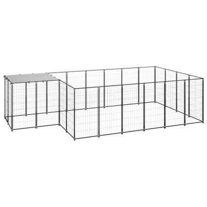 Padoc pentru câini, negru, 8,47 m², oțel   GartenMobel Dekor