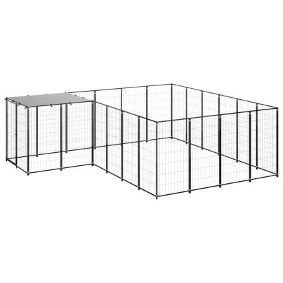 Padoc pentru câini, negru, 8,47 m², oțel   GartenMobel Dekor