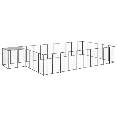 Padoc pentru câini, negru, 19,36 m², oțel   GartenMobel Dekor