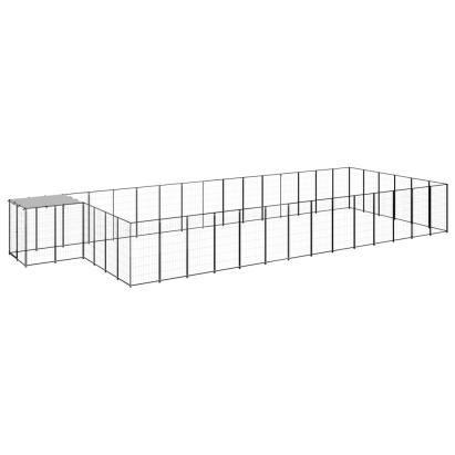 Padoc pentru câini, negru, 26,62 m², oțel   GartenMobel Dekor