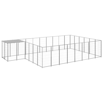 Padoc pentru câini, argintiu, 15,73 m², oțel   GartenMobel Dekor