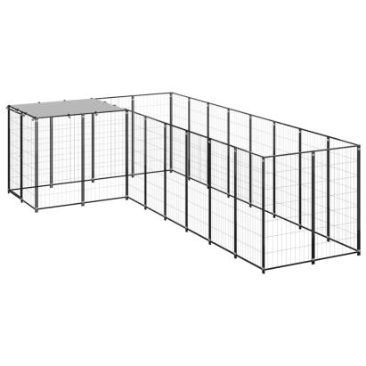 Padoc pentru câini, negru, 6,05 m², oțel   GartenMobel Dekor
