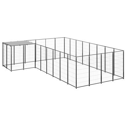 Padoc pentru câini, negru, 10,89 m², oțel   GartenMobel Dekor