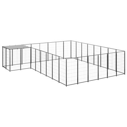 Padoc pentru câini, negru, 15,73 m², oțel   GartenMobel Dekor