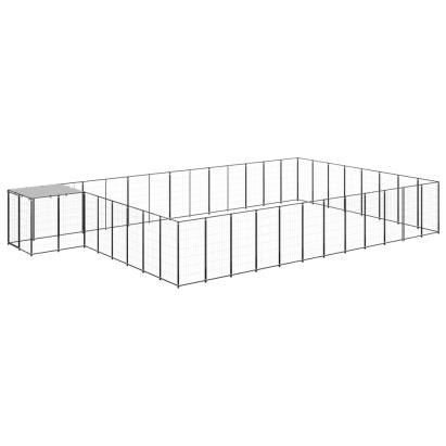Padoc pentru câini, negru, 30,25 m², oțel   GartenMobel Dekor