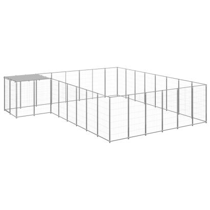 Padoc pentru câini, argintiu, 15,73 m², oțel   GartenMobel Dekor