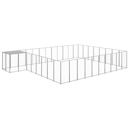 Padoc pentru câini, argintiu, 25,41 m², oțel   GartenMobel Dekor
